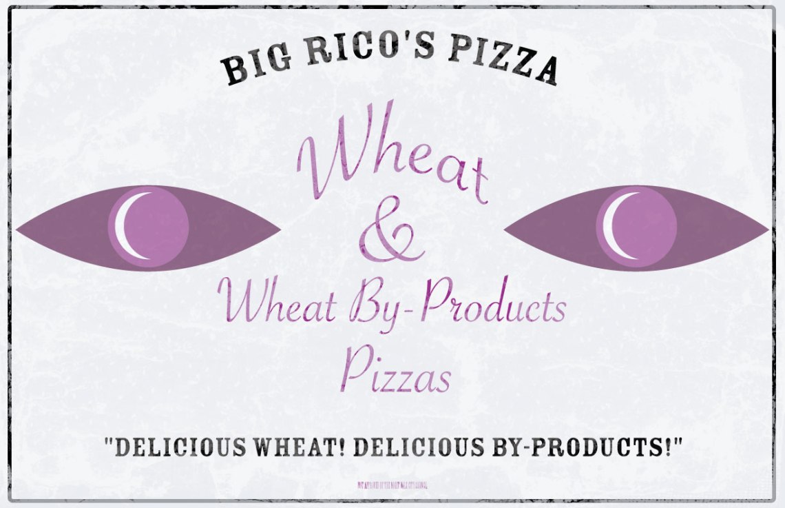 Poster for Big Rico's Pizza from Welcom to Night Vale