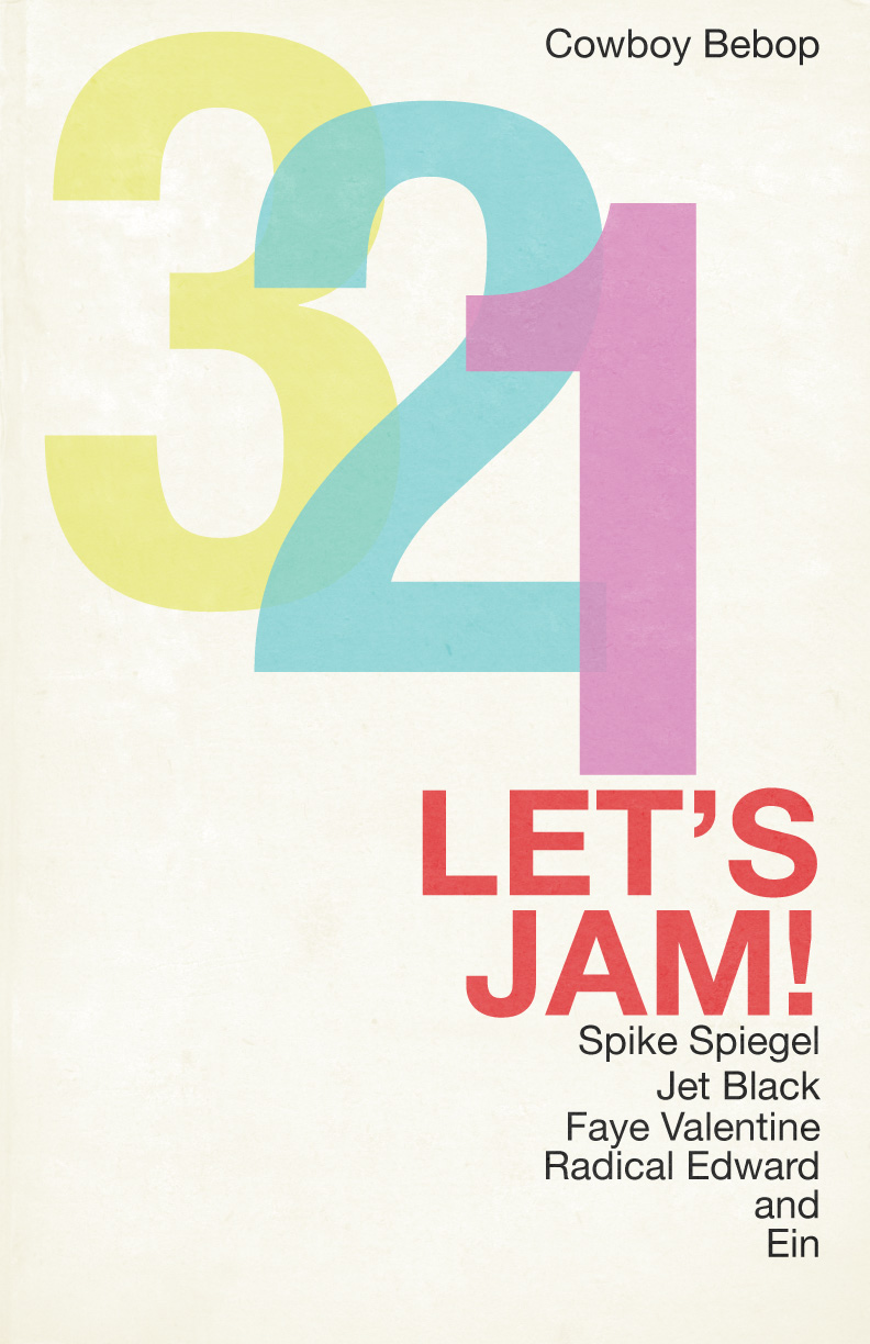 Swiss deaign mashed withbook titled 3 Minutes A Day by Father John Catoir with Joseph R. Thomas and I thought the cover would go great the opening phrase of Cowboy Bebops opening title sequence.